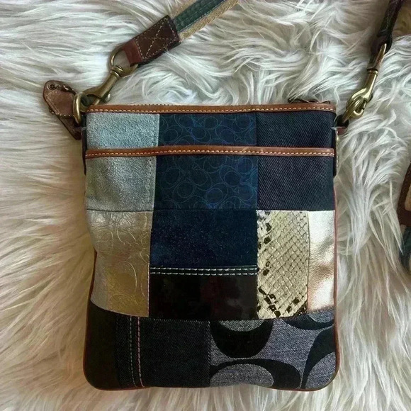 Coach Lynda Denim Patchwork Crossbody Bag B063-10006 - Picture 3 of 15
